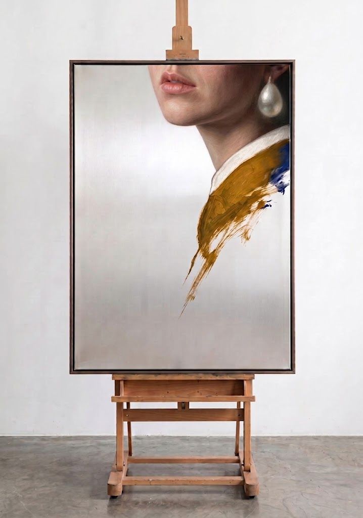 Fragment No. 01 — oil on anodised aluminium, after Vermeer's Girl with a Pearl Earring