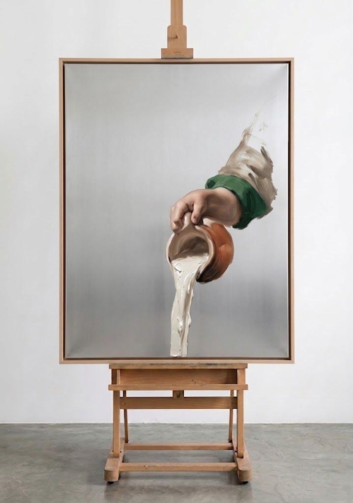 Fragment No. 02 — oil on anodised aluminium, after Vermeer's The Milkmaid