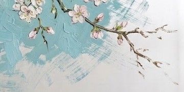 Close-up of Fragment No. 04: Van Gogh's Almond Blossom dissolving into bare anodised aluminium